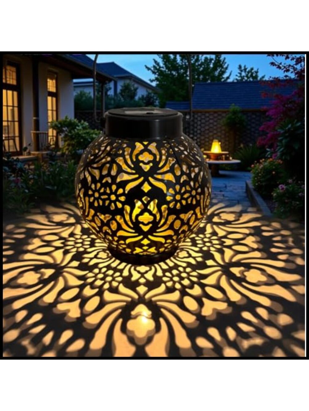 Solar Hanging Lantern LED Metal Decorative Outdoor Garden Light